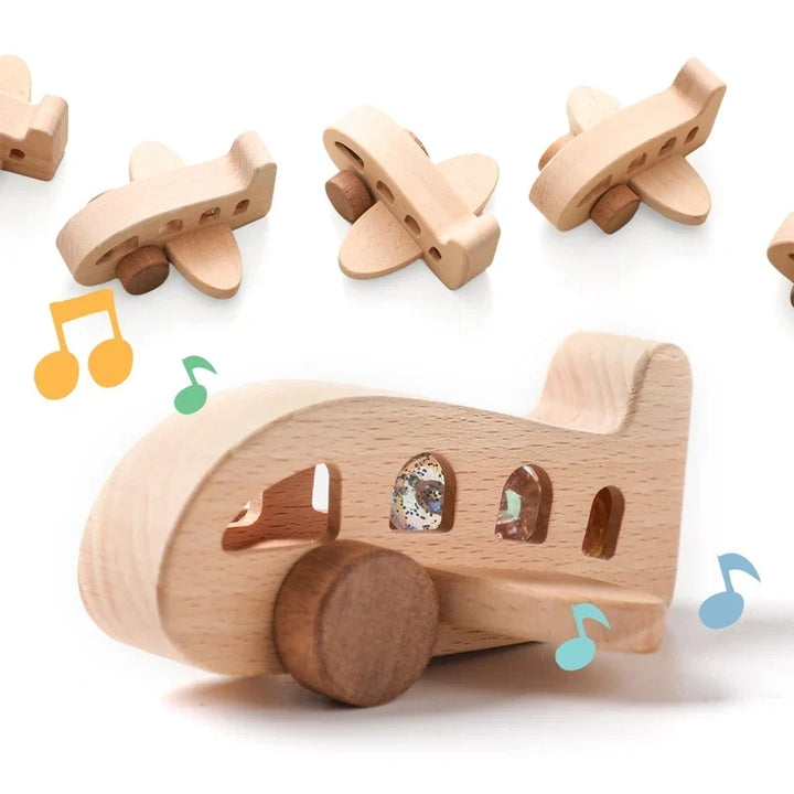 Wooden Montessori Plane Educational Toy for 3-4 Year Olds with colourful Glass Beads for Learning and Creative Play