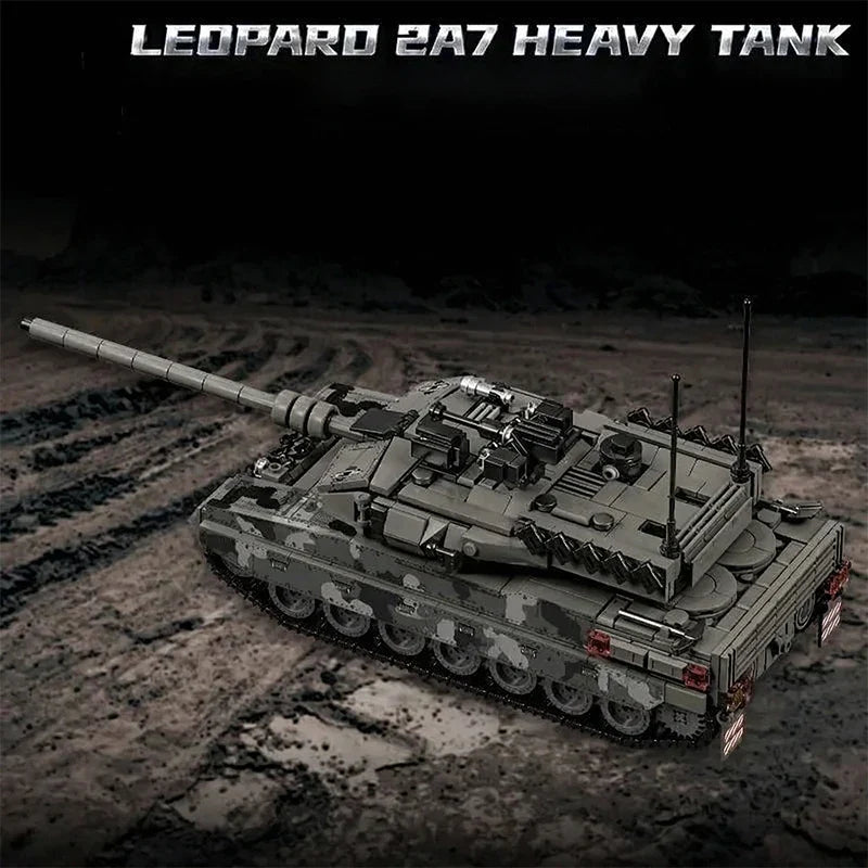 Military Tank Building Blocks Leopard 2A7 Model 1007 Pieces Camouflage Brick Set Fall 2026 Gift