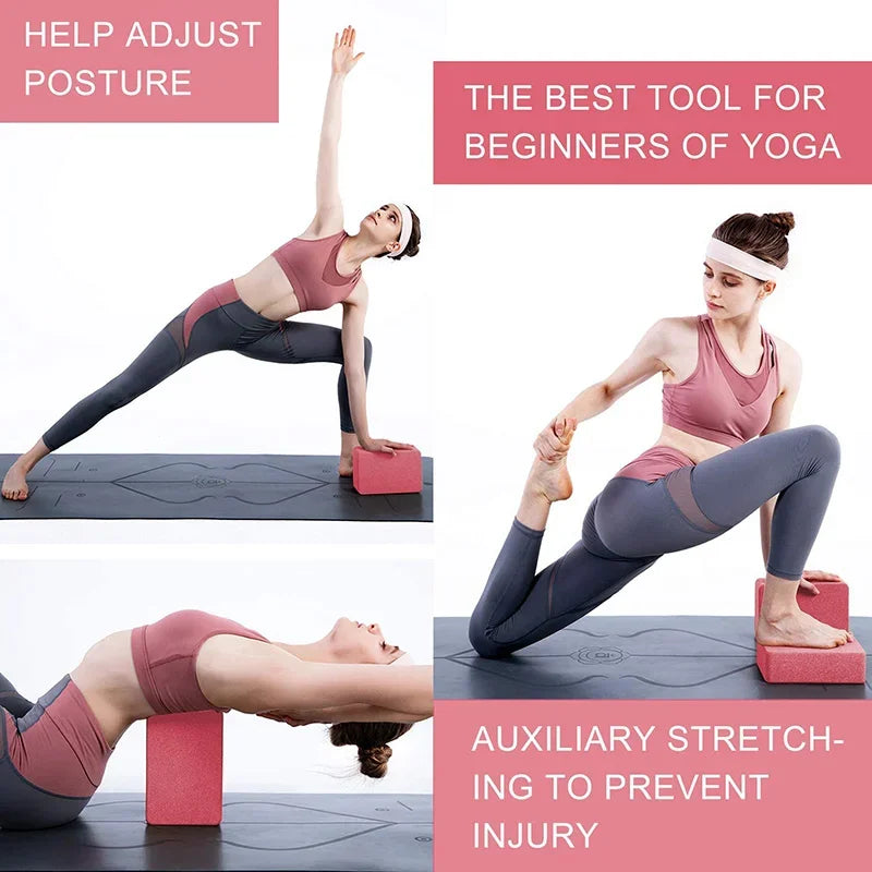 Yoga Fitness Blocks - EVA Pilates Bricks for Home Exercise, Reinforcement Mats &amp; Supplies
