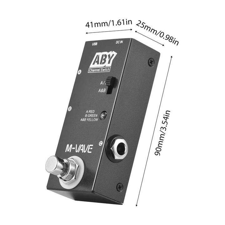 M-VAVE ABY Line Selector Pedal – True Bypass AB Box Mini Guitar Bass Channel Switch 2026