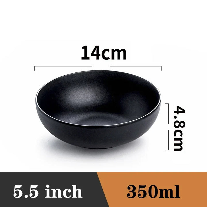 Ramen Bowl Black Plastic Japanese Style Noodle Bowl