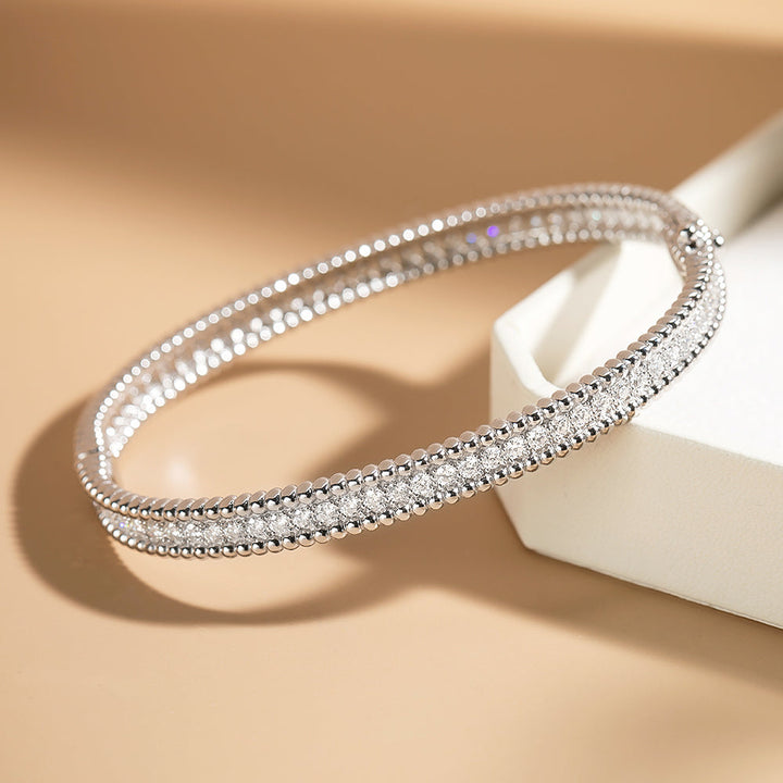 Moissanite 2mm Bracelet 18K Gold Plated Tennis Bangle