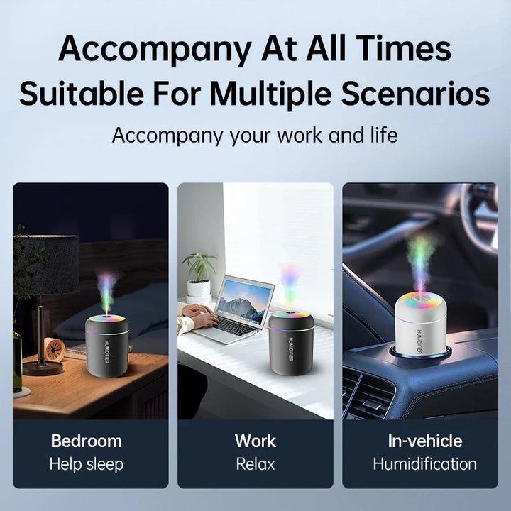 180ML Mini USB Aroma Diffuser - Electric Humidifier for Home, Car &amp; Bedroom, Essential Oil Purifier with Mist Lights