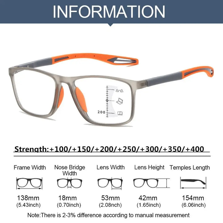 Anti-Blue Light Reading Glasses - Progressive Multifocal Eyewear, Ultra Light Frame, Back To School 2026