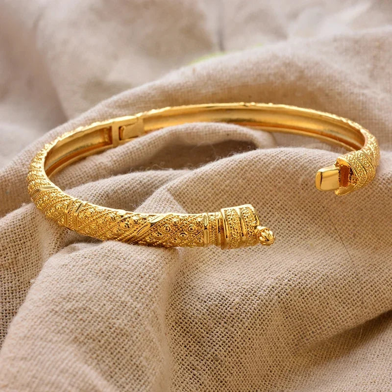 Gold Plated Bangles Luxury Arabic Wedding Bracelet