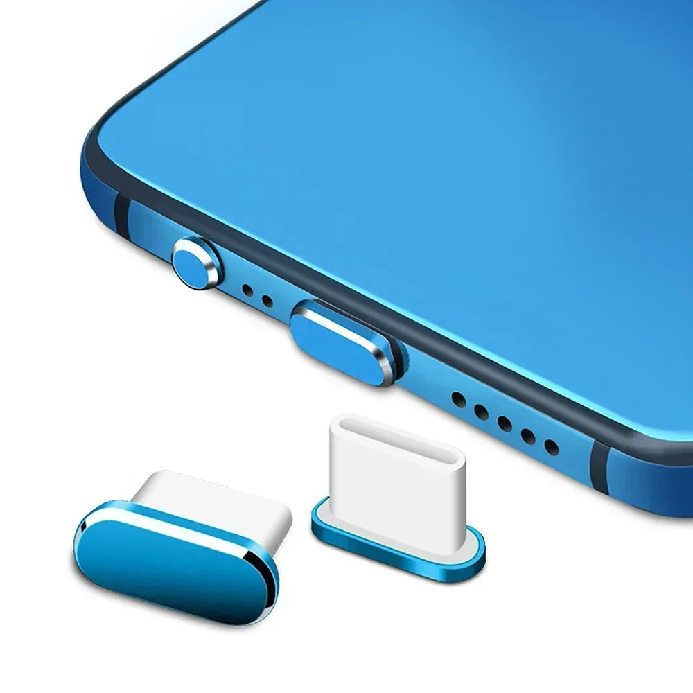 Metal Type-C Charging Port Dust Plugs - 2Pcs iPhone Accessories, Dust &amp; Liquid Protection