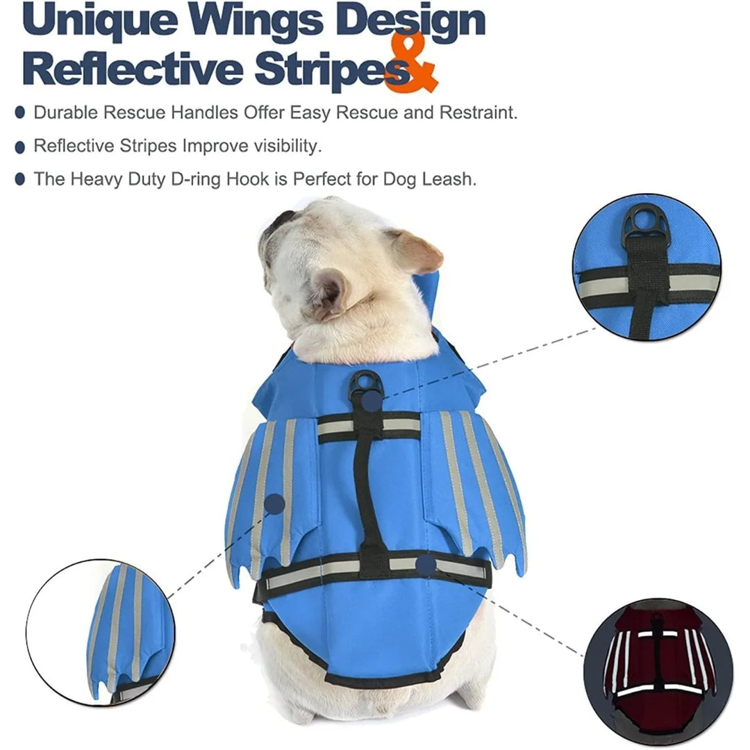 Dog Life Jacket with Chin Float &amp; Rescue Handle – Reflective Adjustable Oxford Swimming Vest All Sizes 2026