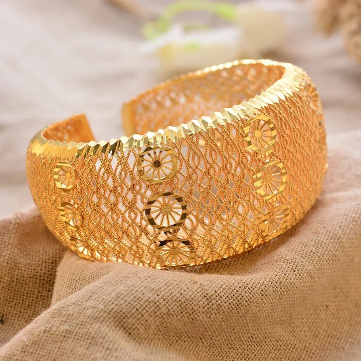 Gold Plated Bangles Luxury Arabic Wedding Bracelet