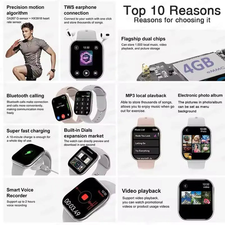 Smartwatch GPS Health Tracker Fall 2025 Waterproof Fitness Watch With Music Storage And Bluetooth Calls