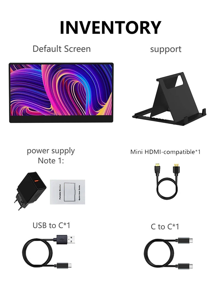 Portable Monitor 14 Inch 60Hz Travel Display With Speakers