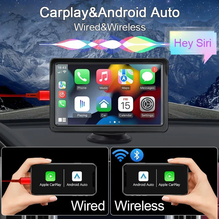 CarPlay Wireless Head Unit 7 Inch In Dash Car Stereo Universal Touch Screen Wireless Android Auto Fall 2025