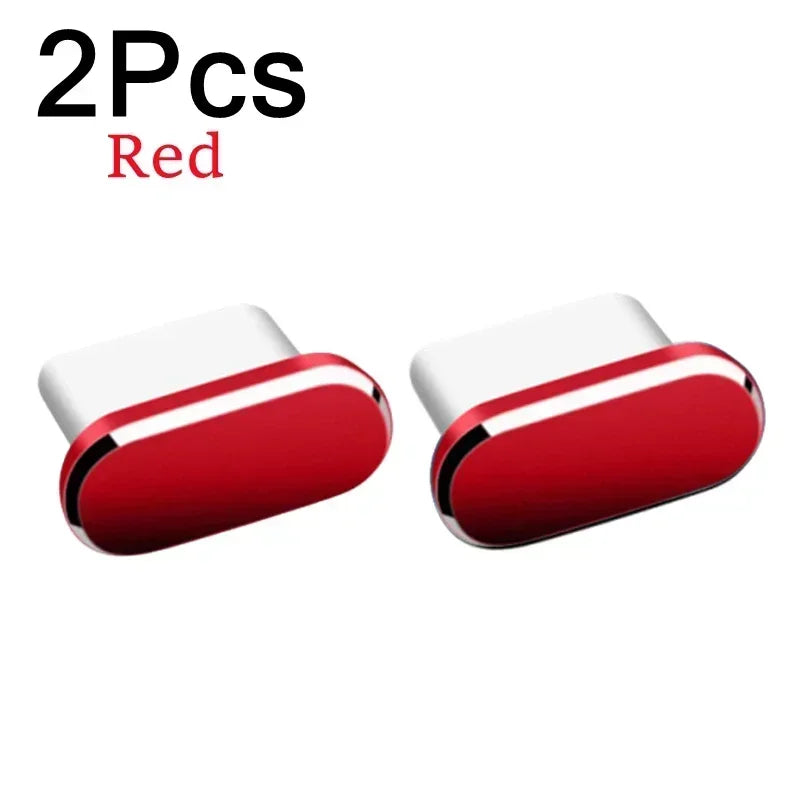 Metal Type-C Charging Port Dust Plugs - 2Pcs iPhone Accessories, Dust &amp; Liquid Protection