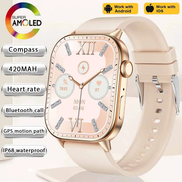 Smartwatch GPS 2.01 Inch AMOLED Display IP68 Waterproof Fitness Tracker for Active Living Fall 2025