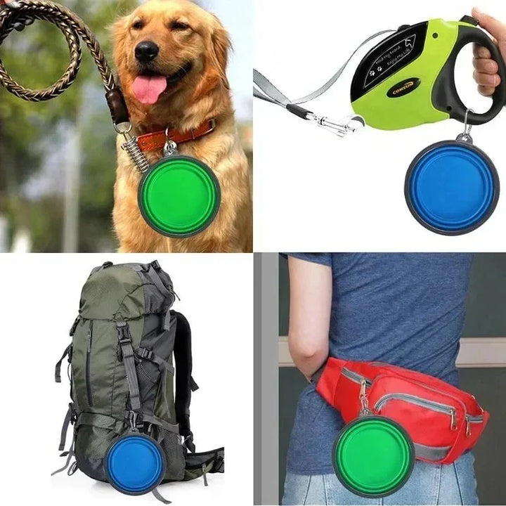 350ml Pet Folding Bowl - Portable Dog &amp; Cat Food Water Bowl