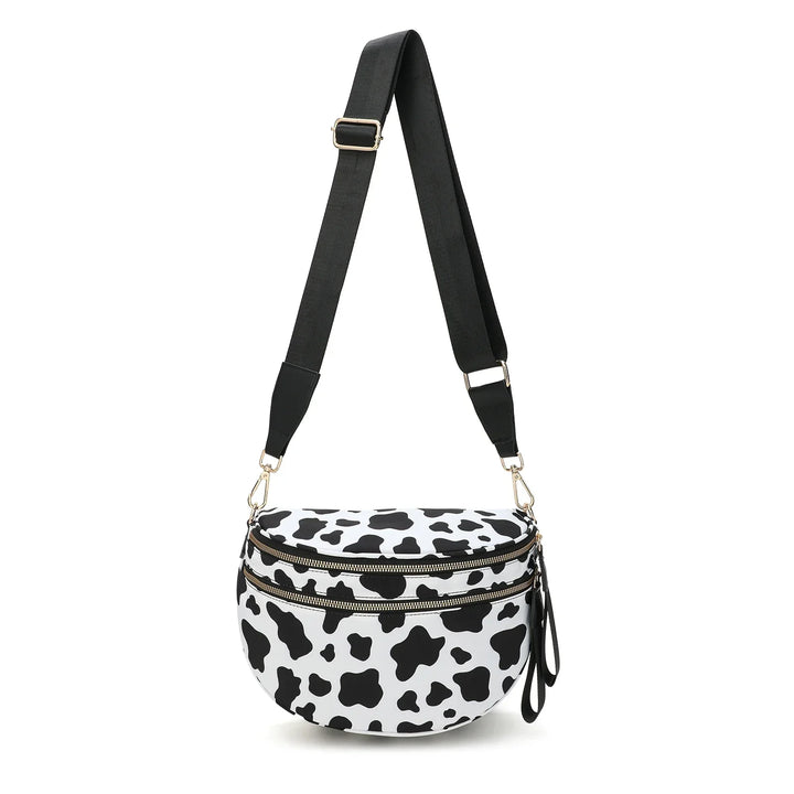 Versatile unisex crossbody bum bag – checkered nylon, box shape, travel and daily use