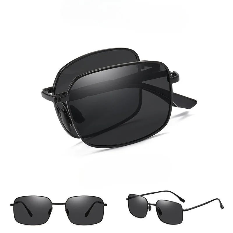 Polarized Folding Sunglasses 2 Pack Dual Use Driving Day Night color Changing Square Frame Spring 2026 Trend