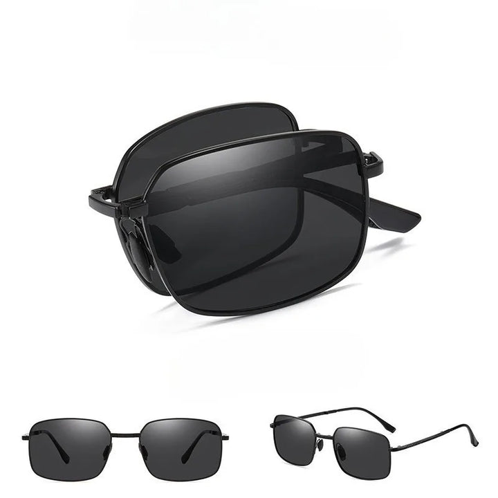 Polarized Folding Sunglasses 2 Pack Dual Use Driving Day Night color Changing Square Frame Spring 2026 Trend