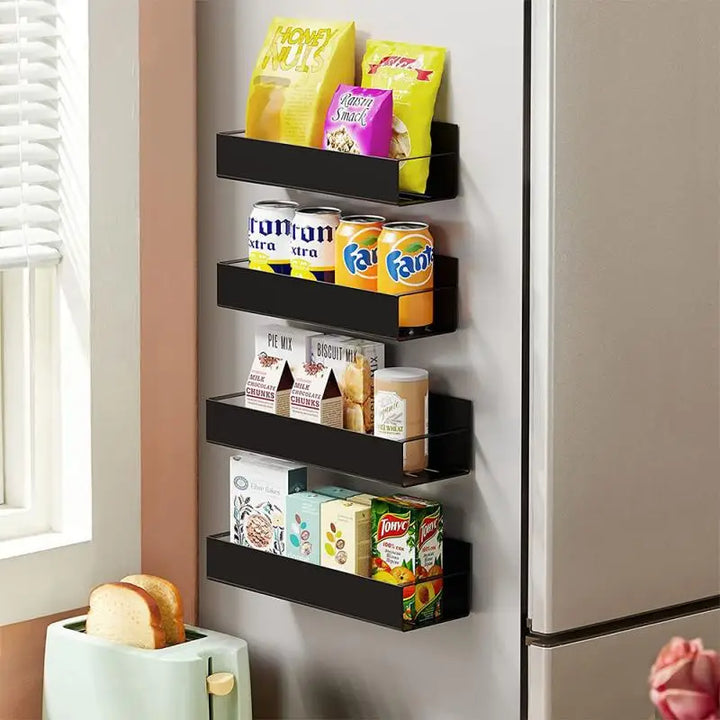 Magnetic Refrigerator Shelf Organizer Rack Space Saving