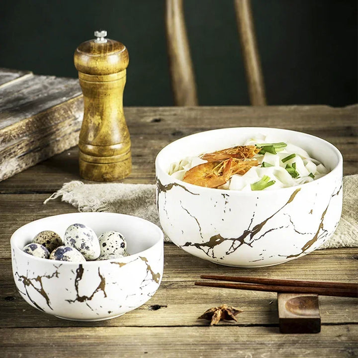 Marble Ceramic Bowl Set Nordic Tableware Minimalist