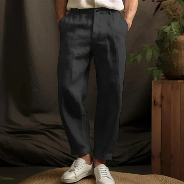 Spring Summer Casual Linen Pants for Men - Breathable Loose Fit Vintage Straight Pants