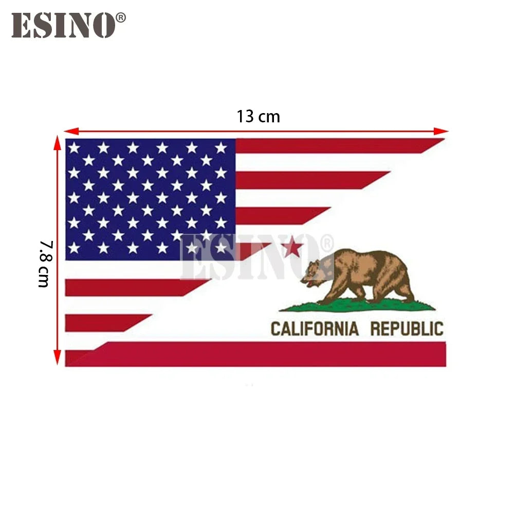 Car Decal PVC Waterproof USA Flag California Bear Vinyl Patriotic 4th Of July Vehicle Exterior Decor