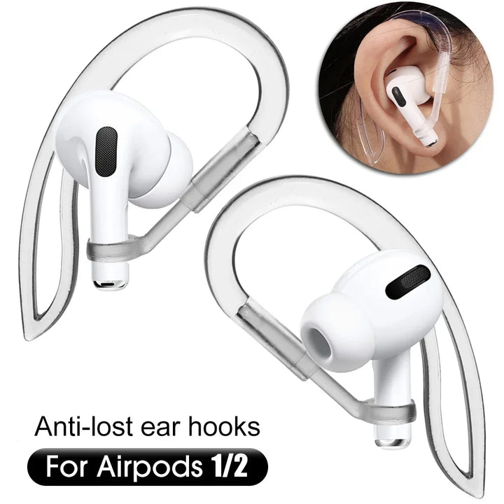 Transparent Silicone Ear Hooks for Airpods Adjustable Anti-Slip Sports Accessories