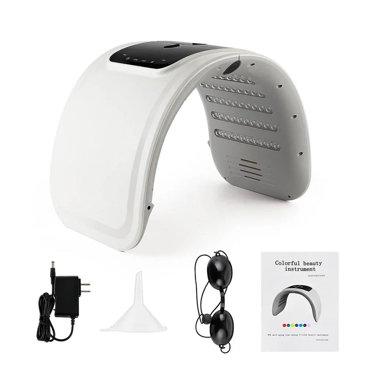 7-colour LED Photon Face Mask &amp; Nano Spray Machine - Skin Rejuvenation Anti-Aging Home Therapy