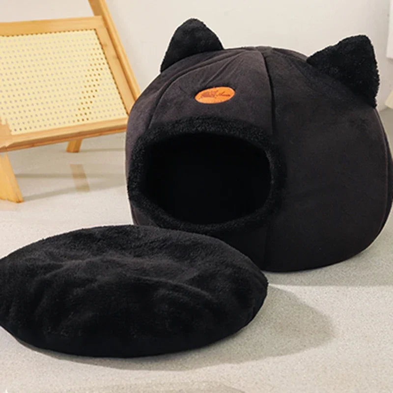 New Deep Sleep Comfort Cat Bed - Cozy Indoor Cave Nest for Pets