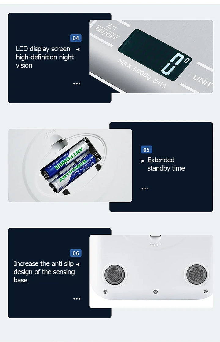 Digital Kitchen Scale Stainless Steel LCD Baking Scale