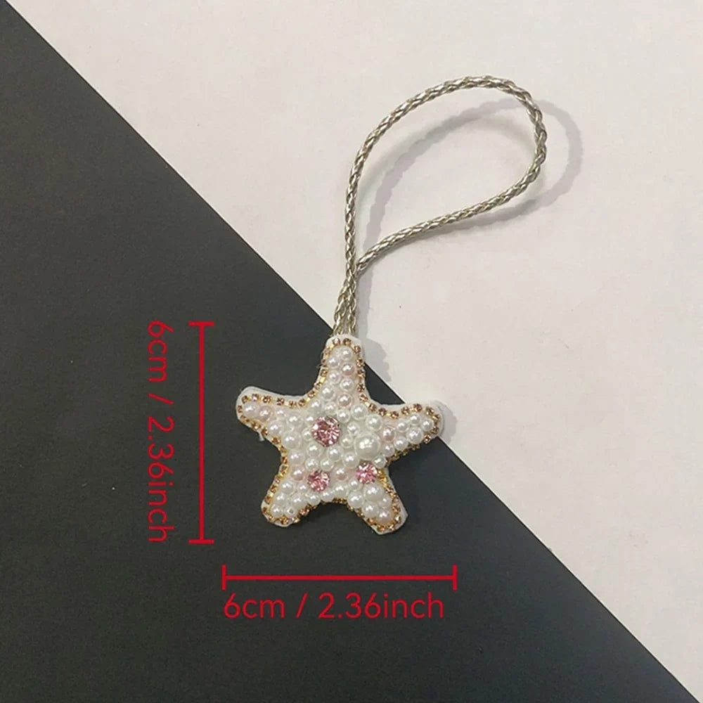 Coconut Tree Sequin Patch Keyring Bag Pendant Handmade