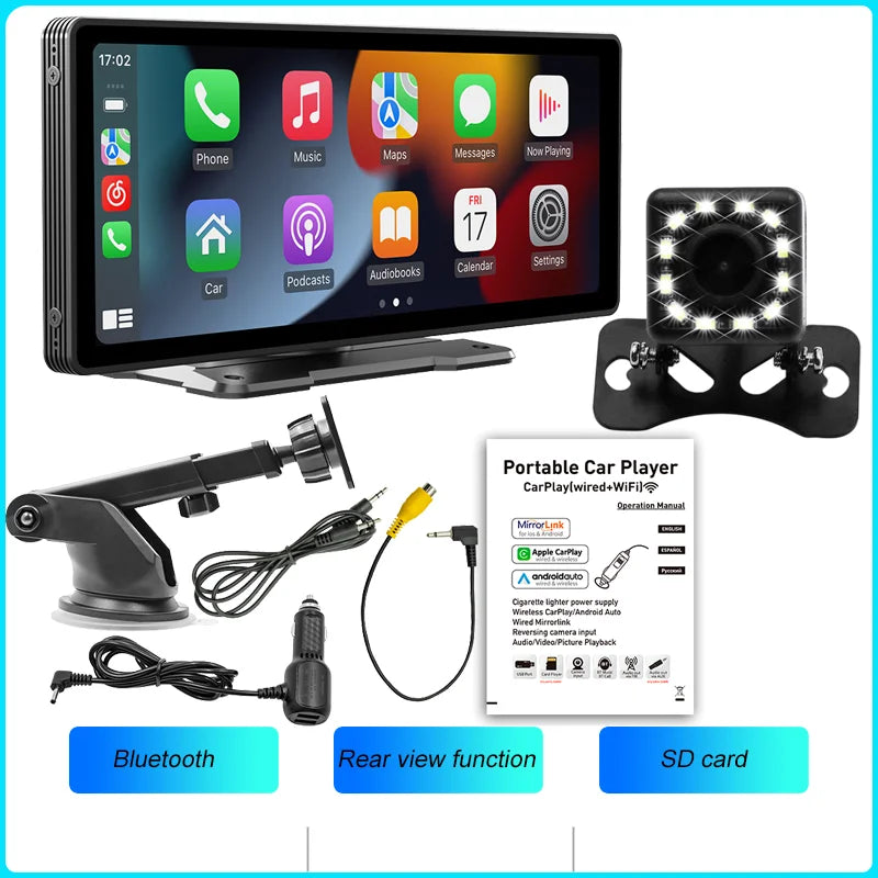 CarPlay Wireless Head Unit 10.26 Inch IPS HD Car Stereo With Rear View Camera Android Auto Fall 2025