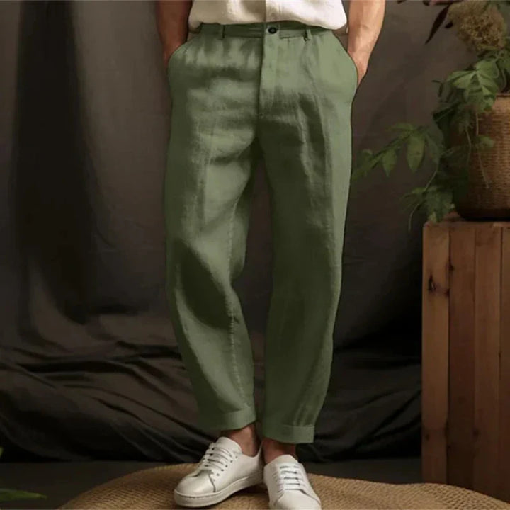 Spring Summer Casual Linen Pants for Men - Breathable Loose Fit Vintage Straight Pants