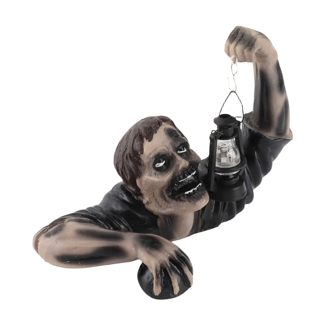 Zombie Garden Statue With LED Lantern Outdoor Horror Decor For Yard Patio Lawn Halloween 2026 Gift