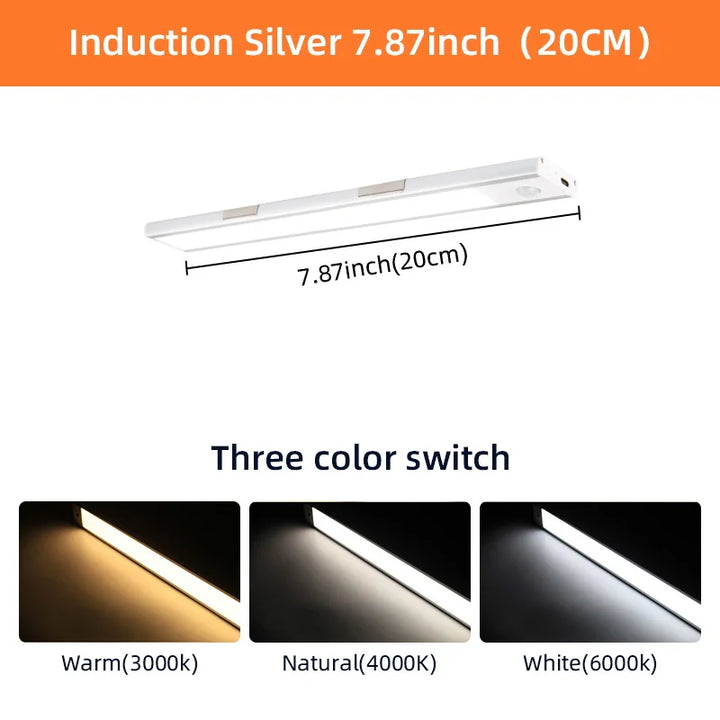 Wireless LED Motion Sensor Cabinet Light – Dimmable Type-C Rechargeable Night Lamp for Closet Kitchen 2026