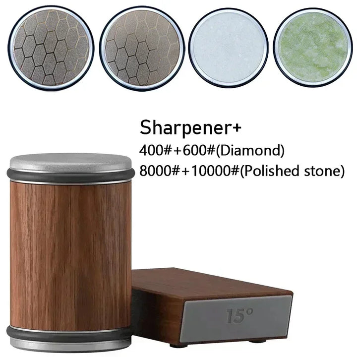 Rolling Diamond Knife Sharpener Kit with Magnetic Holder – 15° &amp; 20° Angle Roller Kitchen Tool 2026