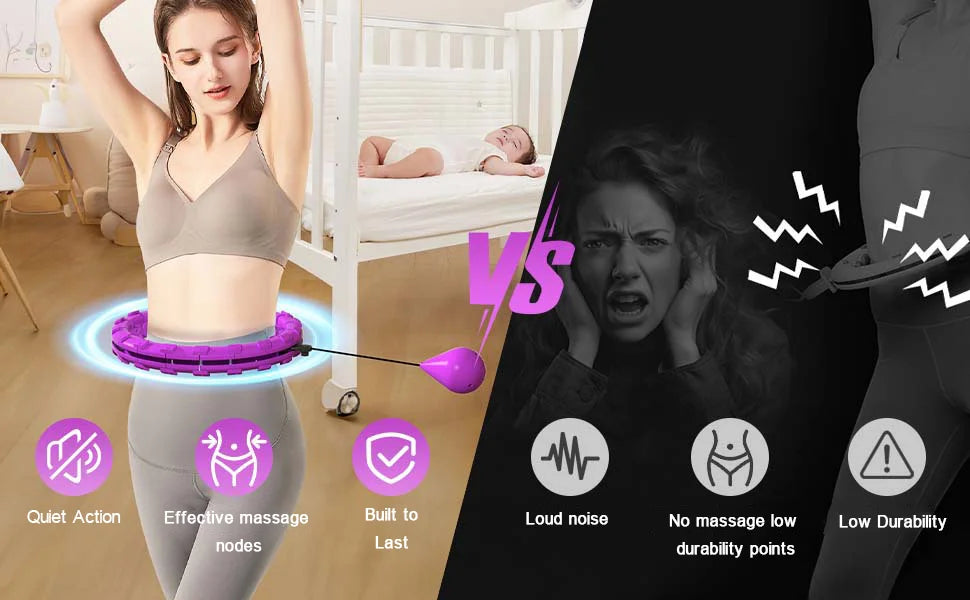 Smart Adjustable Fitness Hula Hoop 24-Section – Waist Massager Weight Loss Cardio Training 2026
