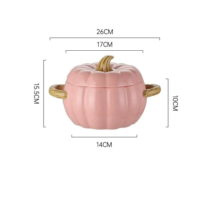 Pumpkin Soup Pot 1.4L Ceramic Bowl With Lid Halloween