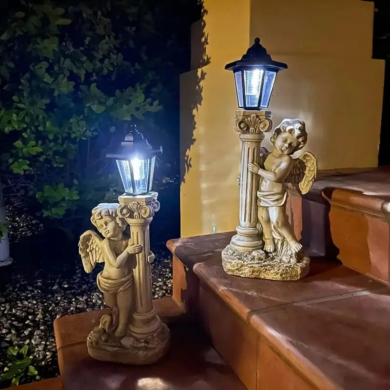 Solar Angel Light Statue 19.29 Inch Outdoor Garden Path Light Catholic Religious Decor Gift Idea