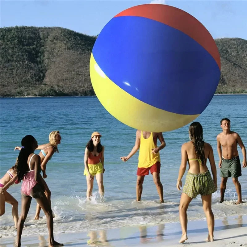 Giant Inflatable Beach Ball, Durable PVC Sports Ball for Outdoor Water Games, 100cm &amp; 200cm, Bright colours