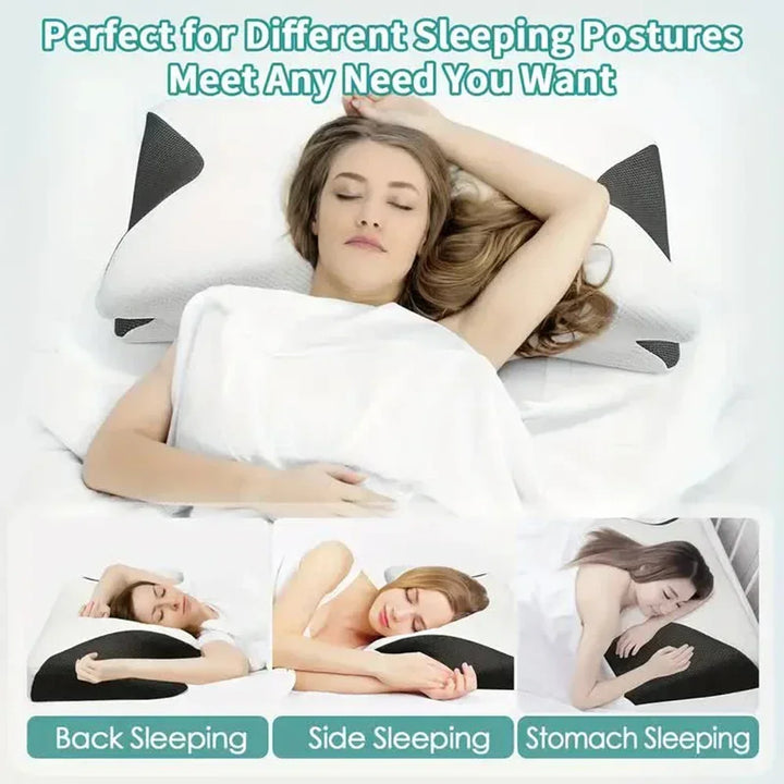 Memory Foam Cervical Neck Pillow Orthopedic Slow Rebound Support for Sleep &amp; Relaxation