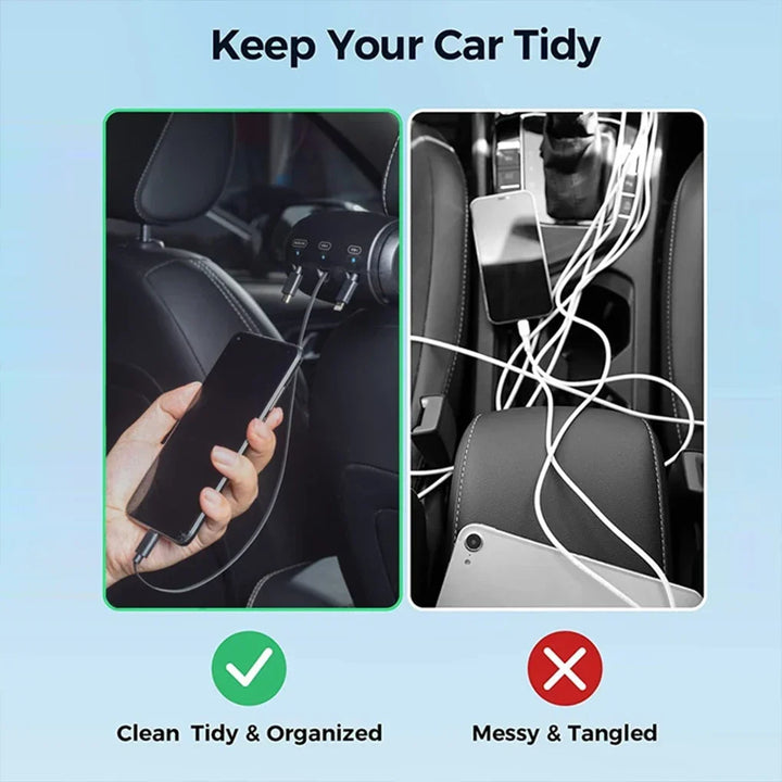 Car Charger With Retractable Cord – 3 In 1 Fast Charging Station For Phones And Tablets, Summer Road Trip 2026