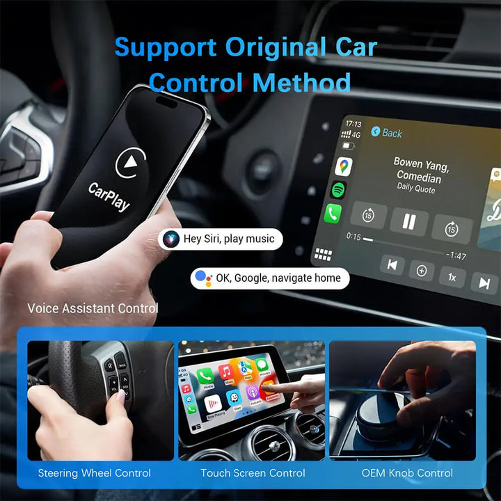 Wireless CarPlay AI Box 2in1 Android Auto Dongle Plug and Play Car Radio Upgrade 99 Percent Car Compatibility Fall 2025
