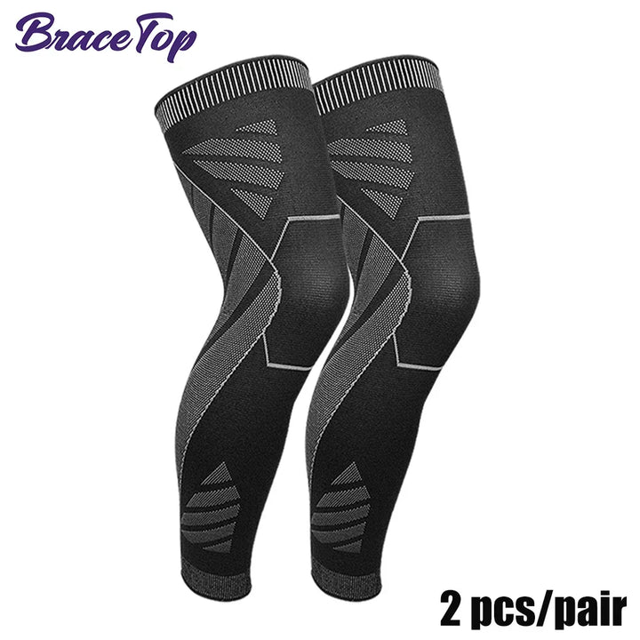 Full Leg Compression Sleeve Long Knee Support for Cycling Hiking Basketball – Pair 2026