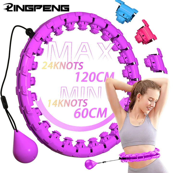 Smart Adjustable Fitness Hula Hoop 24-Section – Waist Massager Weight Loss Cardio Training 2026
