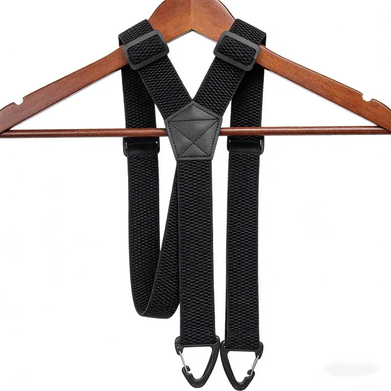 Suspenders Black 3.8cm Wide Y-Back Elastic Work Braces Fall 2026 With Plastic Gripper Clasps