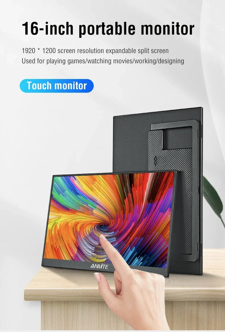 16 Inch Portable Touch Monitor 1920x1200 HDR10 Low Blue