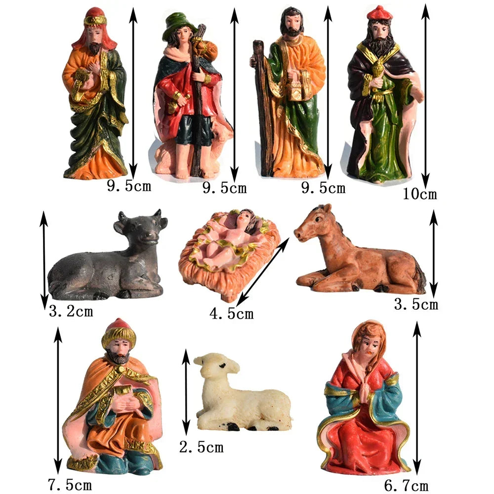 Nativity Figurines Set 10 Piece Christmas Classic Nativity Scene Decor Holiday 2025 Gift Idea