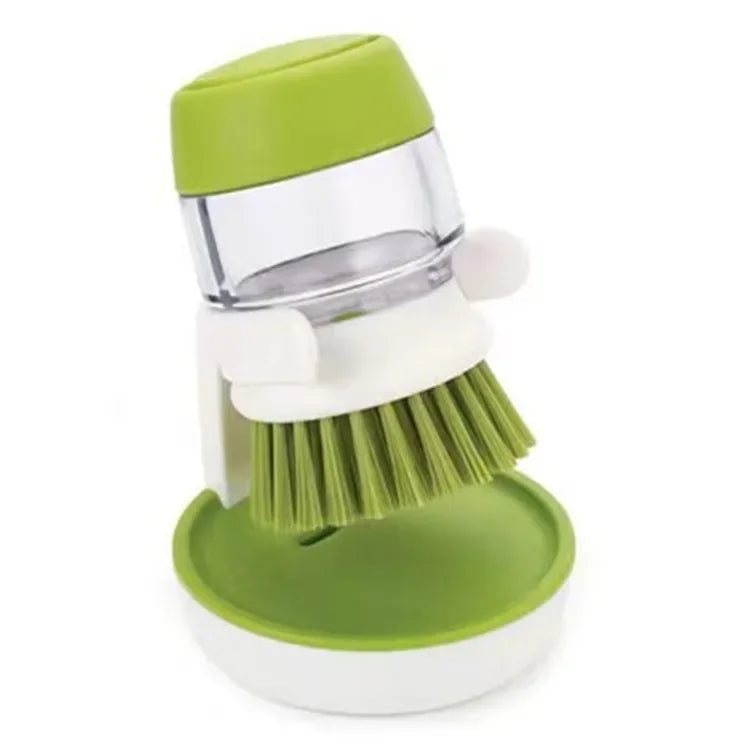 Household Cleaning Brush with Soap Dispenser and Holder - Essential Kitchen Tool