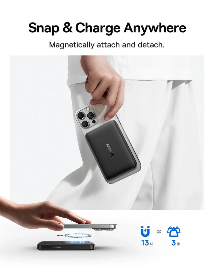 Qi2 Magnetic Power Bank 10000mAh – 15W Wireless &amp; 22.5W USB-C Charging for iPhone &amp; Samsung 2026