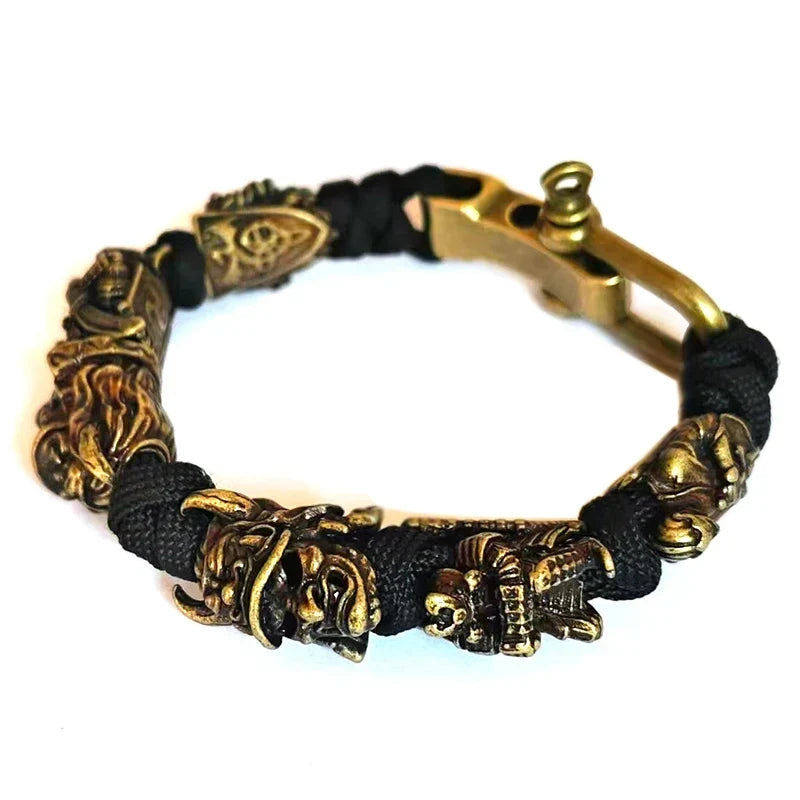 Skull Paracord Bracelet Gothic Wristband Halloween 2026 Gift Idea Adjustable Braided jewelry